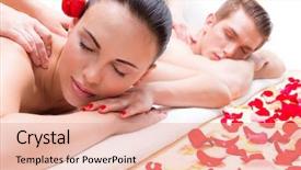  Presentation with tissue - Colorful PPT layouts enhanced with deep tissue back massage backdrop and a coral colored foreground