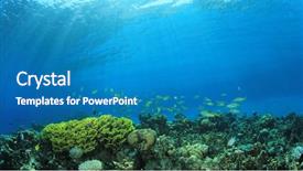  Presentation with deep ocean - Beautiful PPT layouts featuring deep water - underwater ocean backdrop and a teal colored foreground