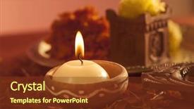  Presentation with candle - PPT theme with deepawali - candle burning in an earthen background and a tawny brown colored foreground