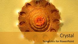  Presentation with indian - Presentation theme having deepawali - decorative earthen indian lamp background and a gold colored foreground