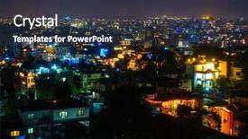  Presentation with kathmandu - Slides with deepawali - patan and kathmandu illuminated background and a dark gray colored foreground