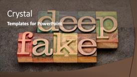  Presentation with black art - Slide set featuring deepfake-word-abstract-in-letterpress background and a dark gray colored foreground