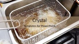  Presentation with restaurant kitchen - Slide deck enhanced with deepw - deep frying some food background and a coral colored foreground