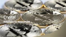  Presentation with bitcoin - Beautiful theme featuring macro view of shiny bitcoin backdrop and a gray colored foreground