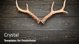  Presentation with antlers - Cool new theme with deer-antlers-on-vintage-wooden backdrop and a dark gray colored foreground