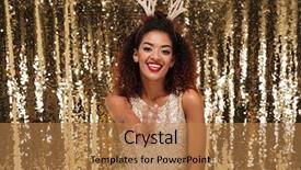  Presentation with golden woman - Presentation theme consisting of deer horns and showing peace background and a coral colored foreground