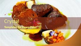  Presentation with tenderloin - Presentation theme featuring deer-tenderloin-truffle-potato-puree background and a tawny brown colored foreground