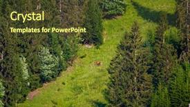  Presentation with grazing - Colorful presentation design enhanced with deers grazing on a mountain backdrop and a tawny brown colored foreground