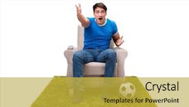  Presentation with sports - Presentation theme consisting of defeat - man watching sports isolated background and a yellow colored foreground
