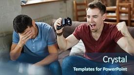  Presentation with goddess of victory nike - Beautiful presentation featuring defeat and victory backdrop and a ocean colored foreground