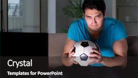  Presentation with man watching woman preparing vegetables - Beautiful PPT theme featuring defeats - young man watching football late backdrop and a dark gray colored foreground