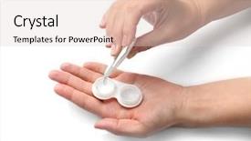  Presentation with female - Colorful slide set enhanced with defective human - close up view of female backdrop and a lemonade colored foreground