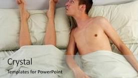  Presentation with young man and a woman - Presentation theme with defective human - disgust young man smelling woman background and a light gray colored foreground