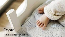  Presentation with newborn - Audience pleasing PPT layouts consisting of defects - tiny feet of a newborn backdrop and a mint green colored foreground