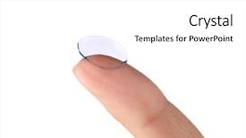  Presentation with contact lens - Amazing slide deck having defects eye - female finger with contact lens backdrop and a white colored foreground