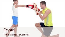  Presentation with law enforcement weapons training - Slide deck consisting of defence - cute little boy training background and a lemonade colored foreground