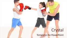  Presentation with children training on computers - Cool new theme with defence - cute little children training backdrop and a lemonade colored foreground