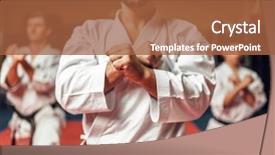  Presentation with hone - Slides with defence - martial arts fighters hone their background and a red colored foreground