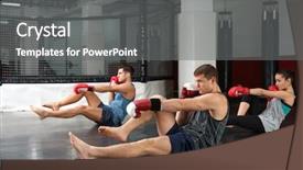  Presentation with boxers - Slide set consisting of defence - young boxers warming up background and a gray colored foreground