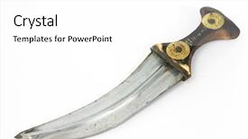  Presentation with arab - Colorful presentation design enhanced with defence qatar - drawn arab traditional dagger backdrop and a white colored foreground