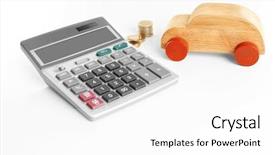  Presentation with life insurance concept white - Presentation theme consisting of defence vehicle - calculator with coins and toy background and a white colored foreground