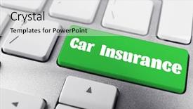  Presentation with insurance - Amazing presentation theme having defence vehicle - car insurance button on keyboard backdrop and a white colored foreground