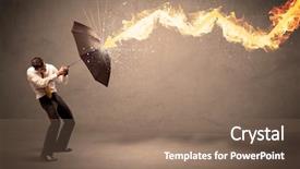  Presentation with defending - Beautiful slides featuring defending himself from a fire backdrop and a violet colored foreground