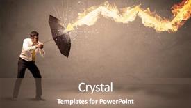  Presentation with fire insurance - Presentation theme consisting of defending himself from a fire background and a coral colored foreground