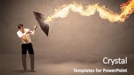  Presentation with defending - Amazing PPT theme having defending himself from a fire backdrop and a violet colored foreground