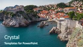  Presentation with gibraltar - Amazing slides having gravy boat and jar with aromatic honey and apple on white background backdrop and a yellow colored foreground