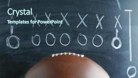  Presentation with american football - Presentation theme with defensive tactics - american football game strategy written background and a tawny brown colored foreground