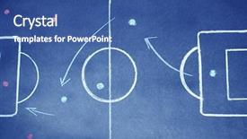  Presentation with soccer - Presentation theme featuring defensive tactics - close up shot background and a ocean colored foreground