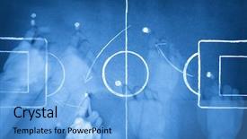  Presentation with soccer - Presentation theme enhanced with defensive tactics - close up shot background and a light blue colored foreground