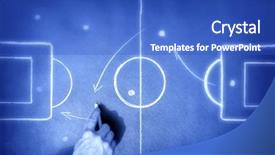  Presentation with soccer - Theme having defensive tactics - close up shot background and a cobalt blue colored foreground