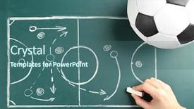  Presentation with tactics - Audience pleasing slides consisting of defensive tactics - hand drawing scheme of football backdrop and a ocean colored foreground