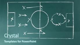  Presentation with tactics - Slides with defensive tactics - scheme of football game background and a ocean colored foreground