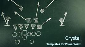  Presentation with chalkboard - Cool new PPT theme with defensive tactics - scheme of football game backdrop and a tawny brown colored foreground