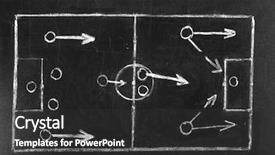 Presentation with tactics - Slide set having defensive tactics - scheme of football game background and a dark gray colored foreground