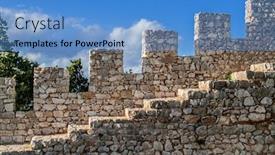  Presentation with castle - Slides enhanced with defensive-wall-of-the-sesimbra background and a teal colored foreground