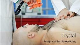  Presentation with cpr - Audience pleasing presentation consisting of healthcare cpr - doctors working at modern hospital backdrop and a coral colored foreground