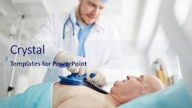  Presentation with unconscious mind - Presentation theme enhanced with desfibrilation - patient is unconscious background and a  colored foreground