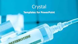  Presentation with gene therapy - PPT theme featuring defibrotide-personalized-gene-therapy-syringe background and a light gray colored foreground