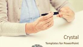  Presentation with home health care - Slides enhanced with deficient - medicine age diabetes health care background and a cream colored foreground