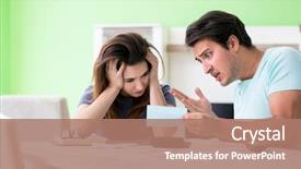  Presentation with personal - Beautiful theme featuring deficit - young family struggling with personal backdrop and a coral colored foreground