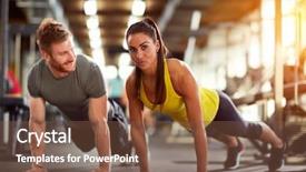  Presentation with training - Beautiful slide deck featuring define - couple on exhausting fitness training backdrop and a  colored foreground
