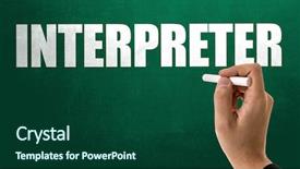  Presentation with interpreter - Audience pleasing slide set consisting of define - interpreter backdrop and a forest green colored foreground