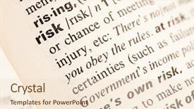  Presentation with risk - Presentation theme enhanced with define - risk word closeup background and a lemonade colored foreground