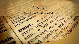  Presentation with definition - Theme with definition of debt in dictionary background and a yellow colored foreground