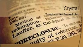  Presentation with foreclosure - Colorful theme enhanced with definition of foreclosure in dictionary backdrop and a coral colored foreground