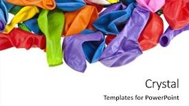  Presentation with balloons - Amazing theme having deflated balloons isolated on white backdrop and a white colored foreground